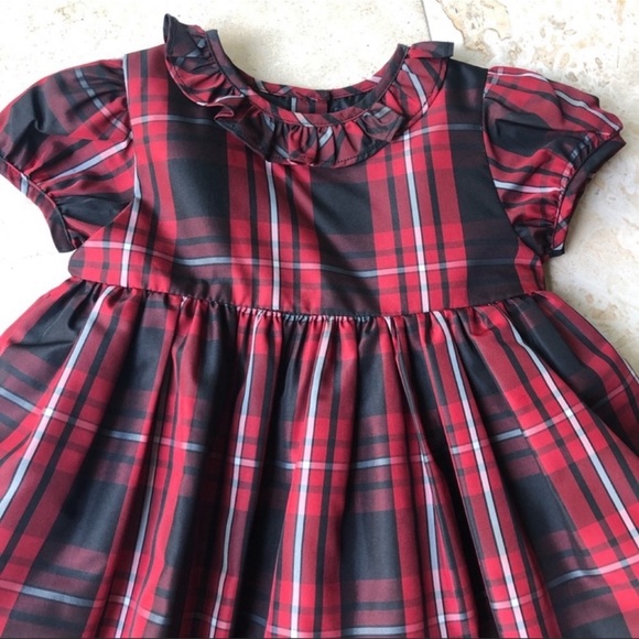 *RELISTED* Ralph Lauren Red & Black Plaid Dress & Bloomers Girl’s Size 12 Months - Picture 4 of 9